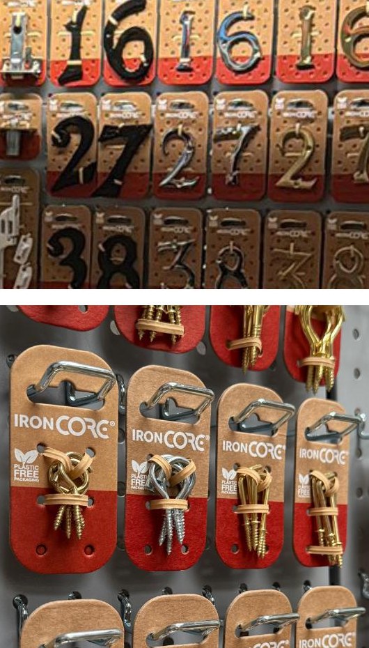 IronCore kraft card packaging on shelf