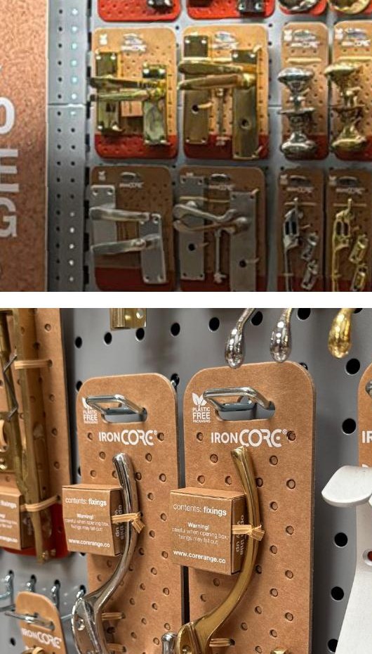 IronCore kraft card packaging on shelf