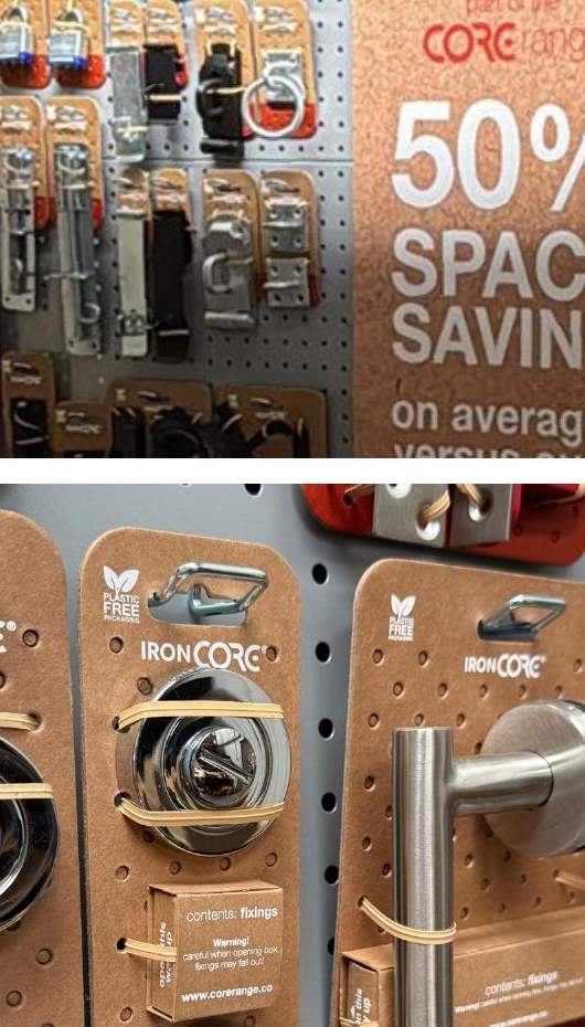 IronCore kraft card packaging on shelf
